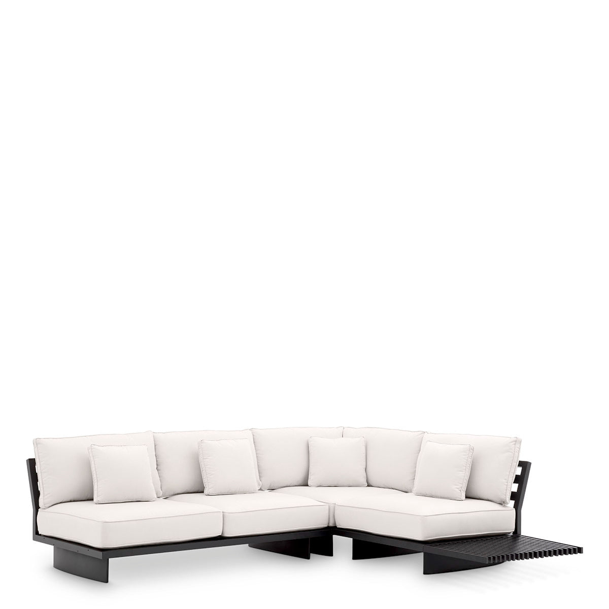 Royal Siyah outdoor köşe modüler bahçe koltuk, geniş oturum alanı ve şık tasarımıyla dış mekanlar için ideal.