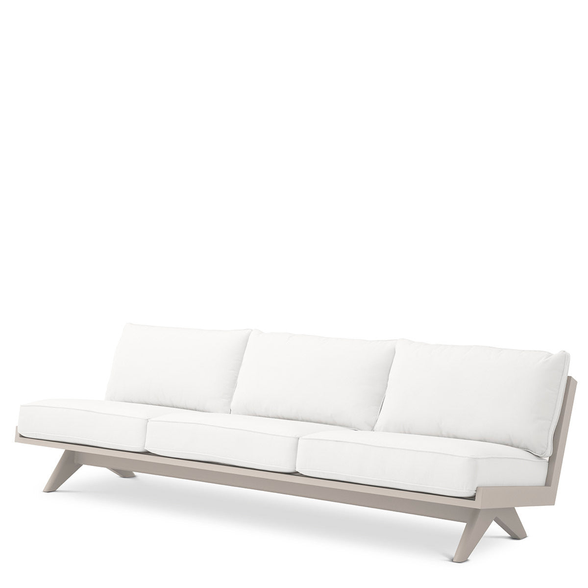 Lomax Rahat Oturumlu beyaz dış mekan bahçe koltuk kanepe, modern tasarım, konforlu oturum, ölçüler: 230x88x76 cm