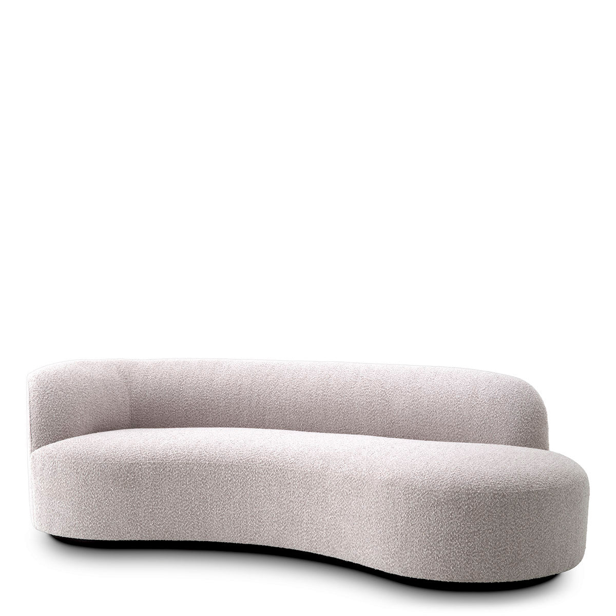 Morten Gri Teddy Kumaşlı Oval Formlu Modern Uzanma Koltuğu Daybed, stilize edilmiş açık renkli tasarım