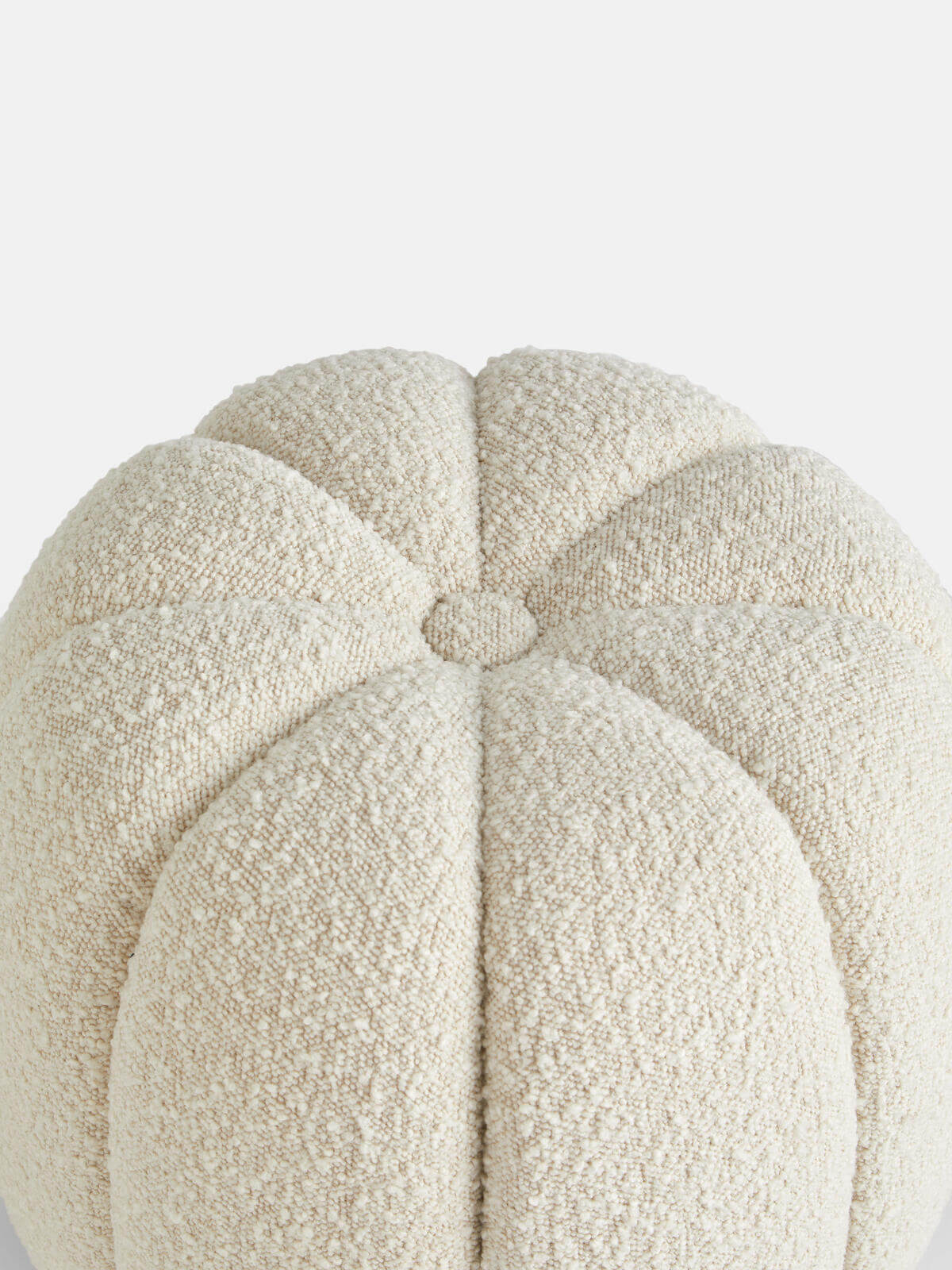 Teddy Buklet Kumaşlı Gold Ayaklı Balkabağı Puf