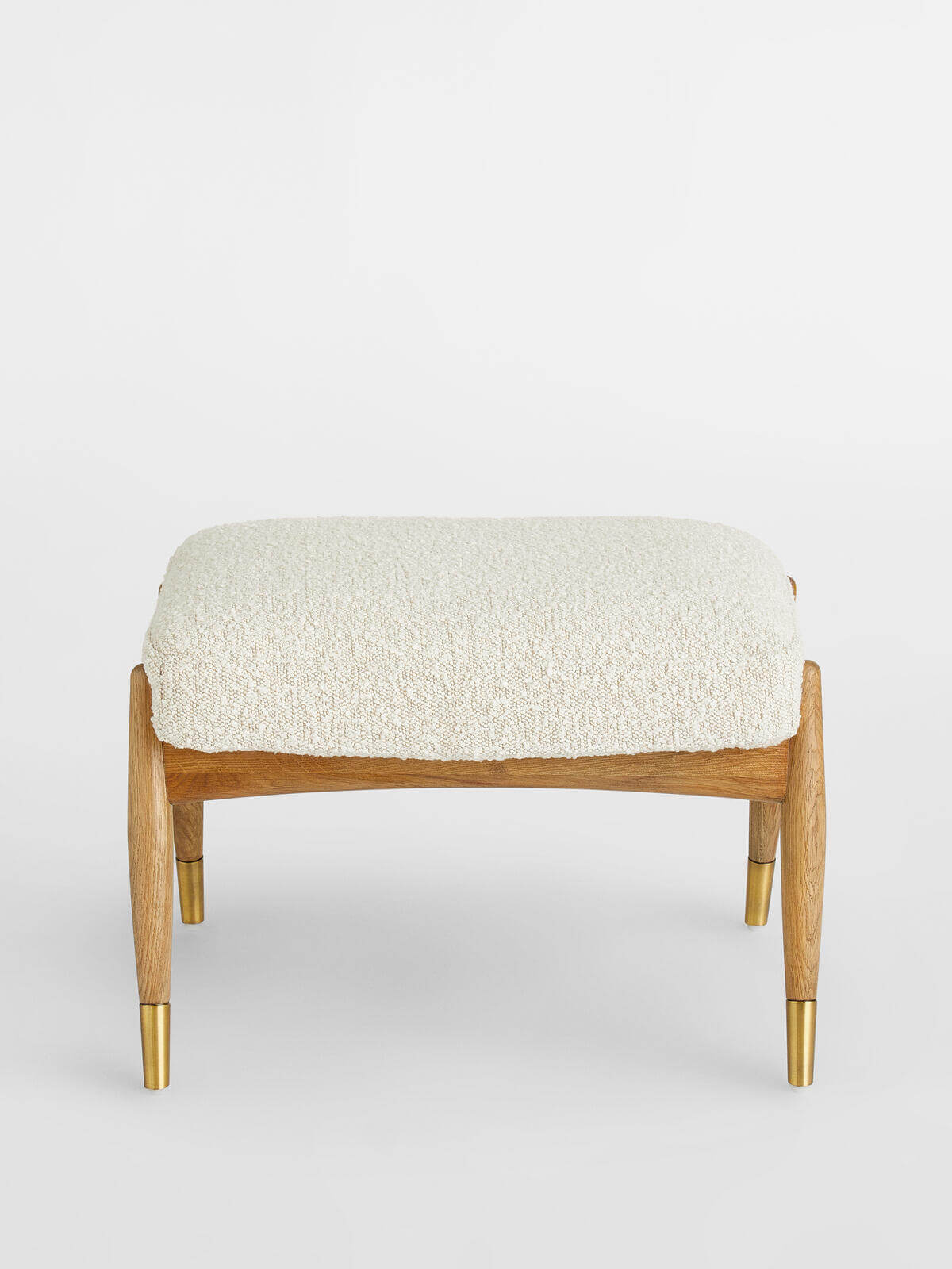 Buklet Teddy Kumaşlı Ahşap Ayaklı Puf