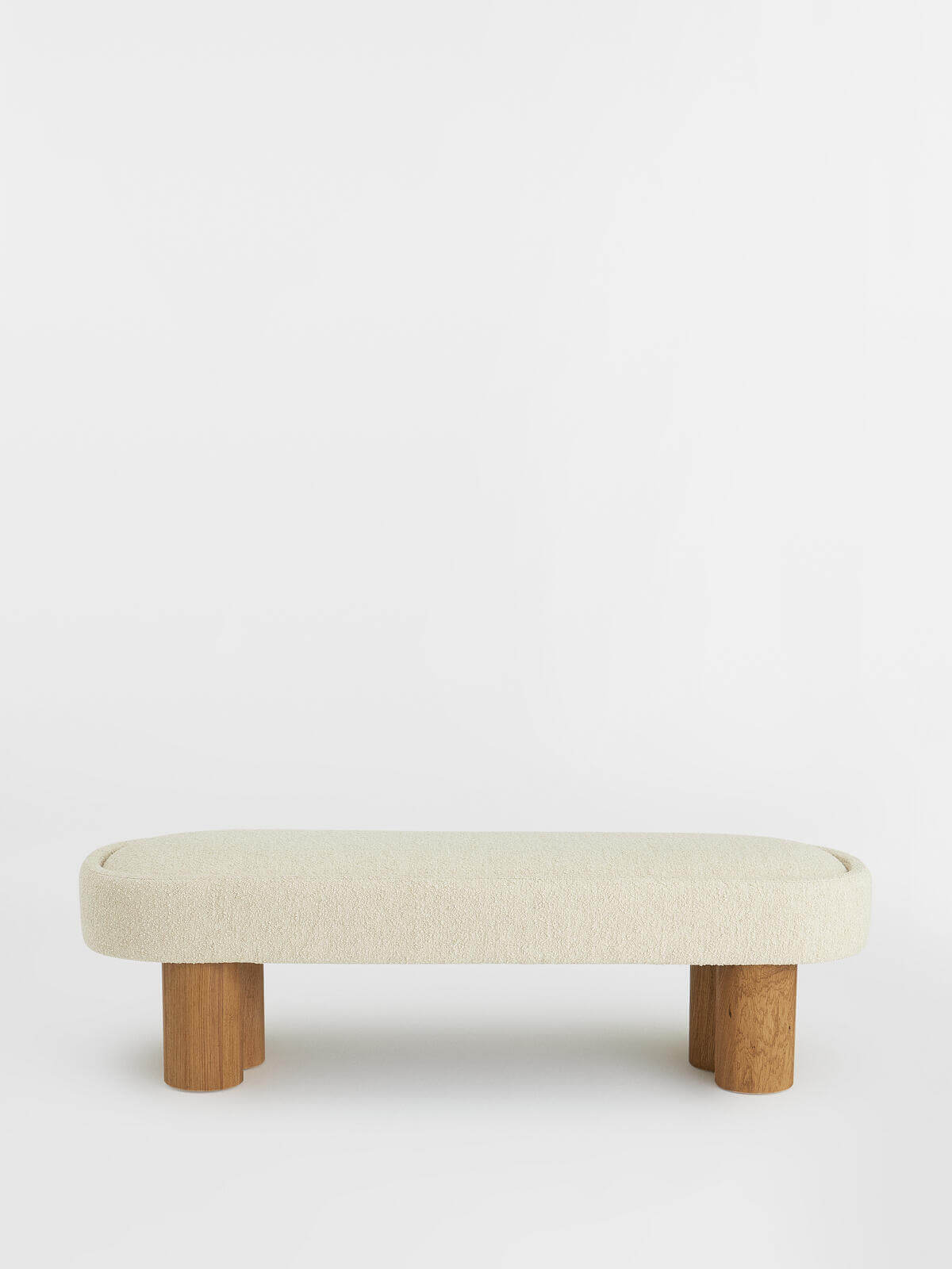 Ahşap Ayaklı Teddy Bukle Kumaşlı Bench