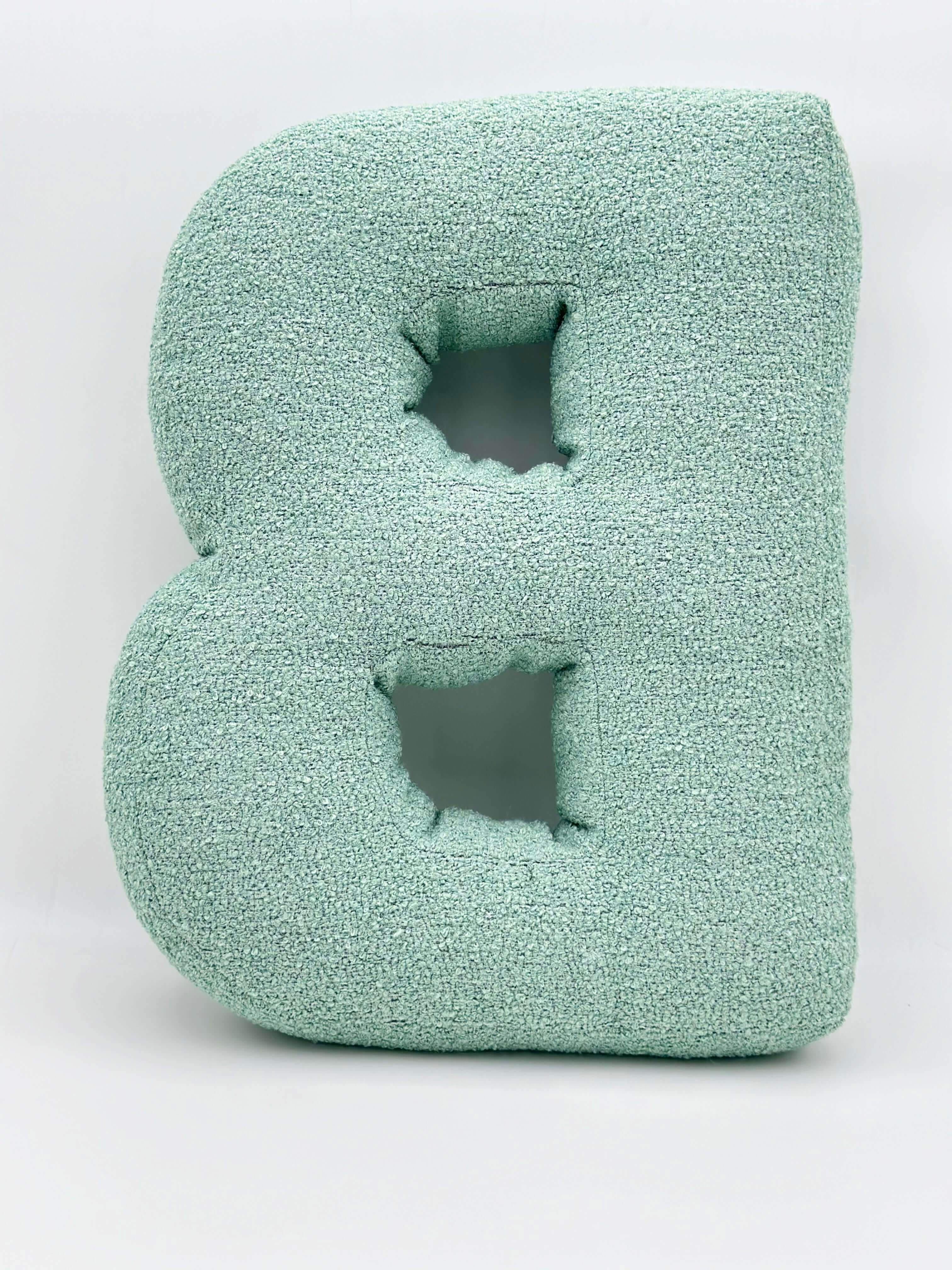 B HARFİ YASTIK YEŞİL TEDDY KUMAŞLI KİŞİYE ÖZEL HEDİYE HARF KIRLENT