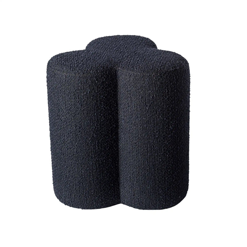 Clover lacivert teddy bukle kumaşlı bulut formlu yuvarlak puf, 45cm ölçülerle, dayanıklı ve şık oturma alanı.