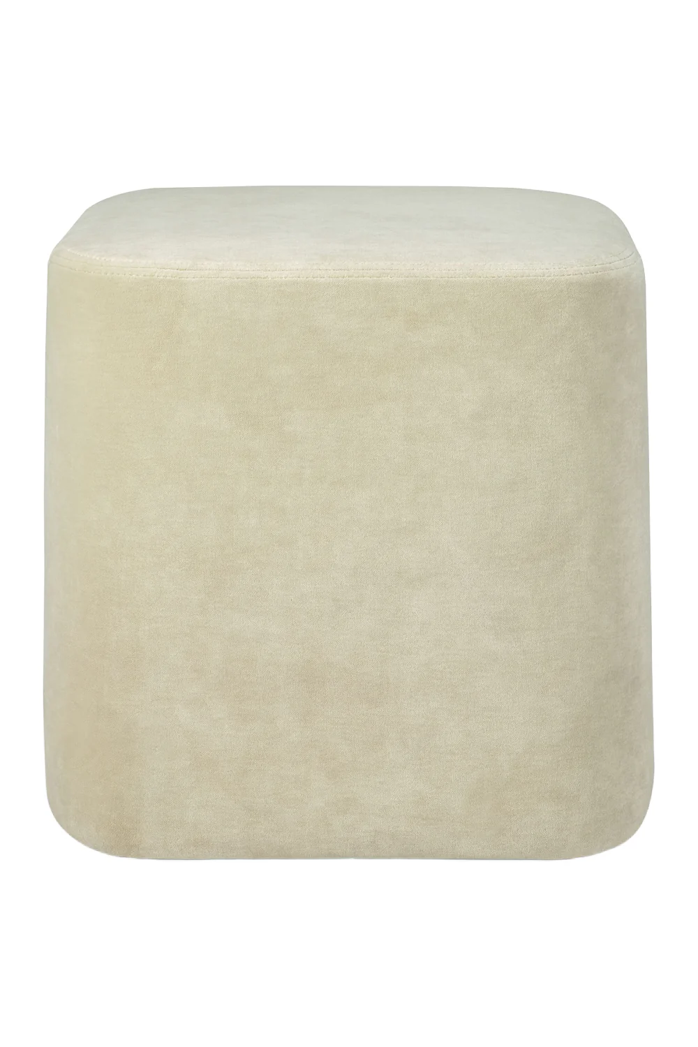 Ethnicraft krem rengi süet kumaşlı kare puf, 45x45 cm, yüksek aşınma direnci, şık ve modern oturma alanları için.