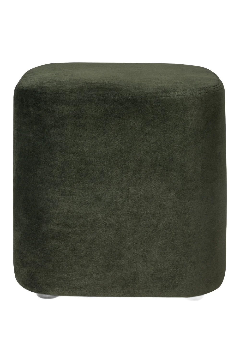 Ethnicraft koyu yeşil süet kare puf, 45 cm ölçülerinde, dayanıklı kumaş ile şık oturum alanı ekleyin.