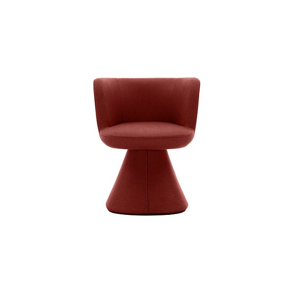 Flair kırmızı keten konik ayaklı sandalye, modern tasarım, yüksek konfor, 60x60x73 cm ölçüler.