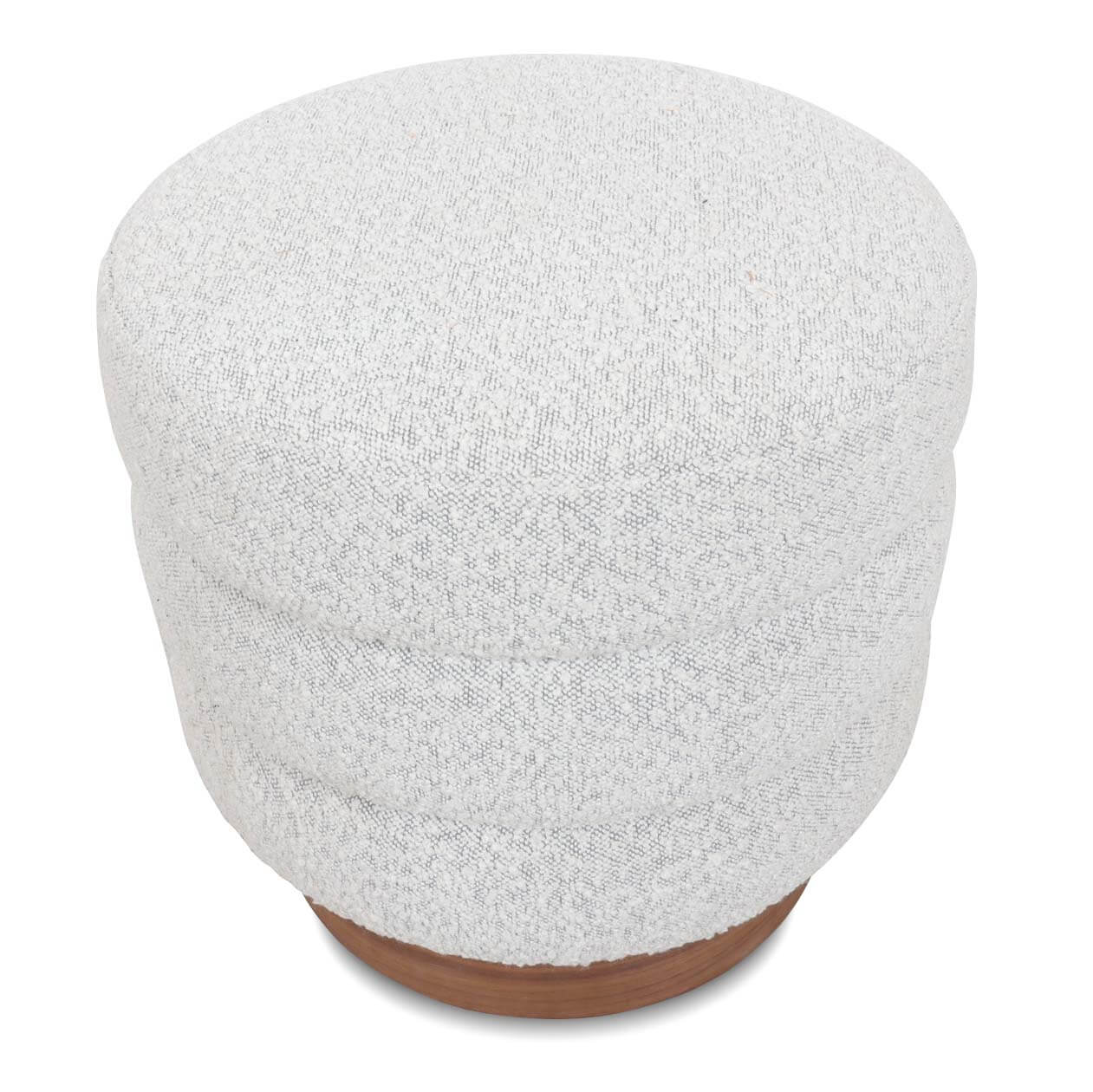 Teddy Buklet Kumaşlı Ahşap Ayaklı Boğumlu Puf