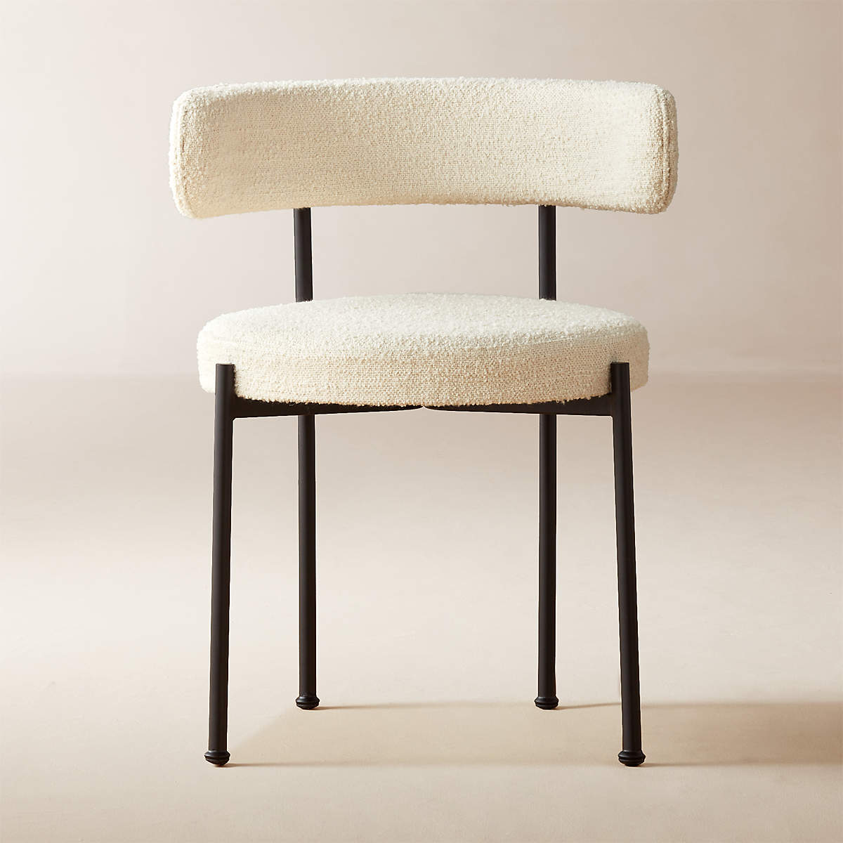 Ivory teddy fabric chair with metal legs, dimensions 55x50x74 cm, stylish and durable design perfect for modern interiors.