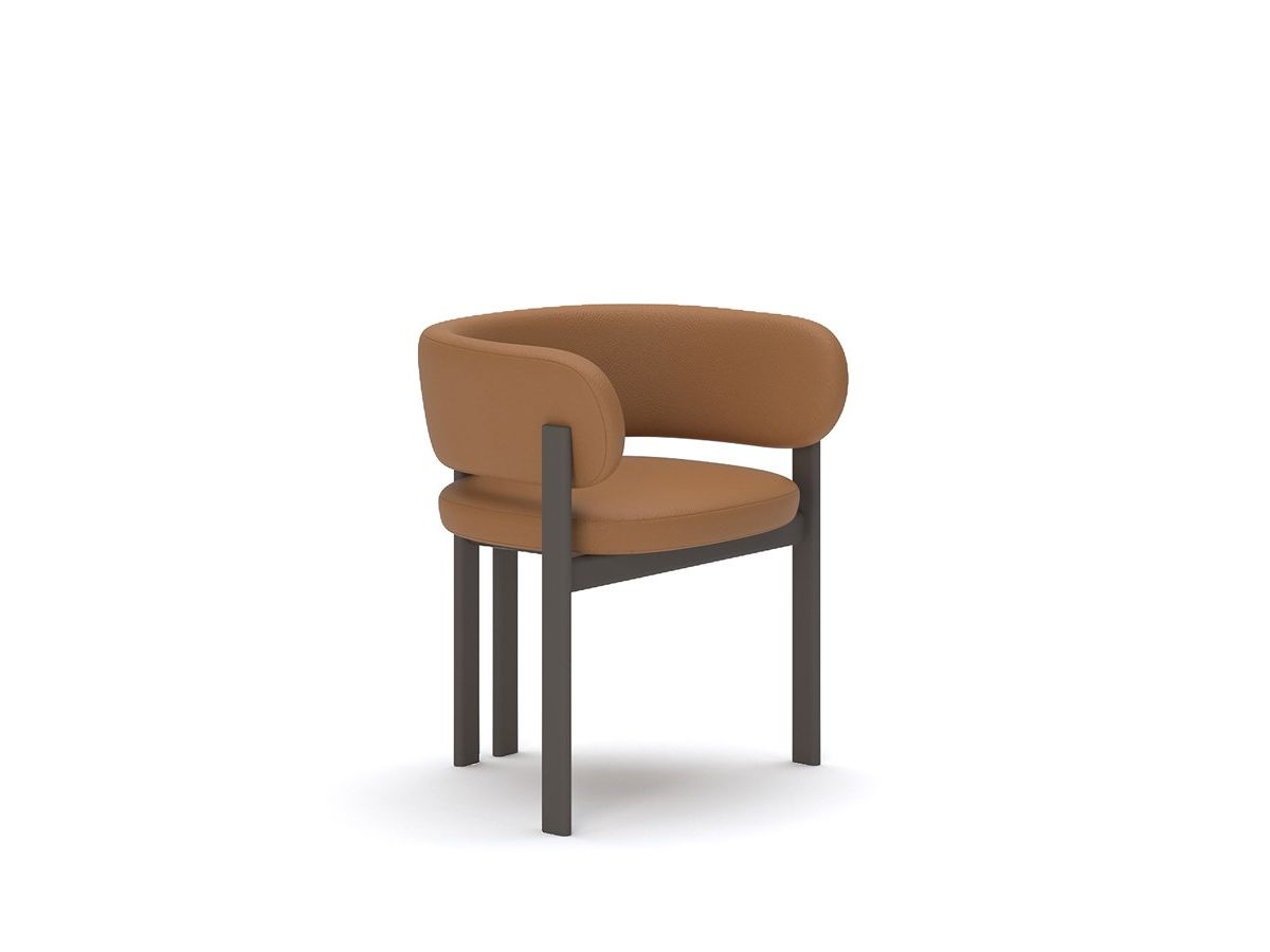 Mailea Taba Suni Deri Kollu Ahşap Ceviz Rengi Lake Sandalye, modern ve şık tasarım, aşınma direnci 25000 martindir.