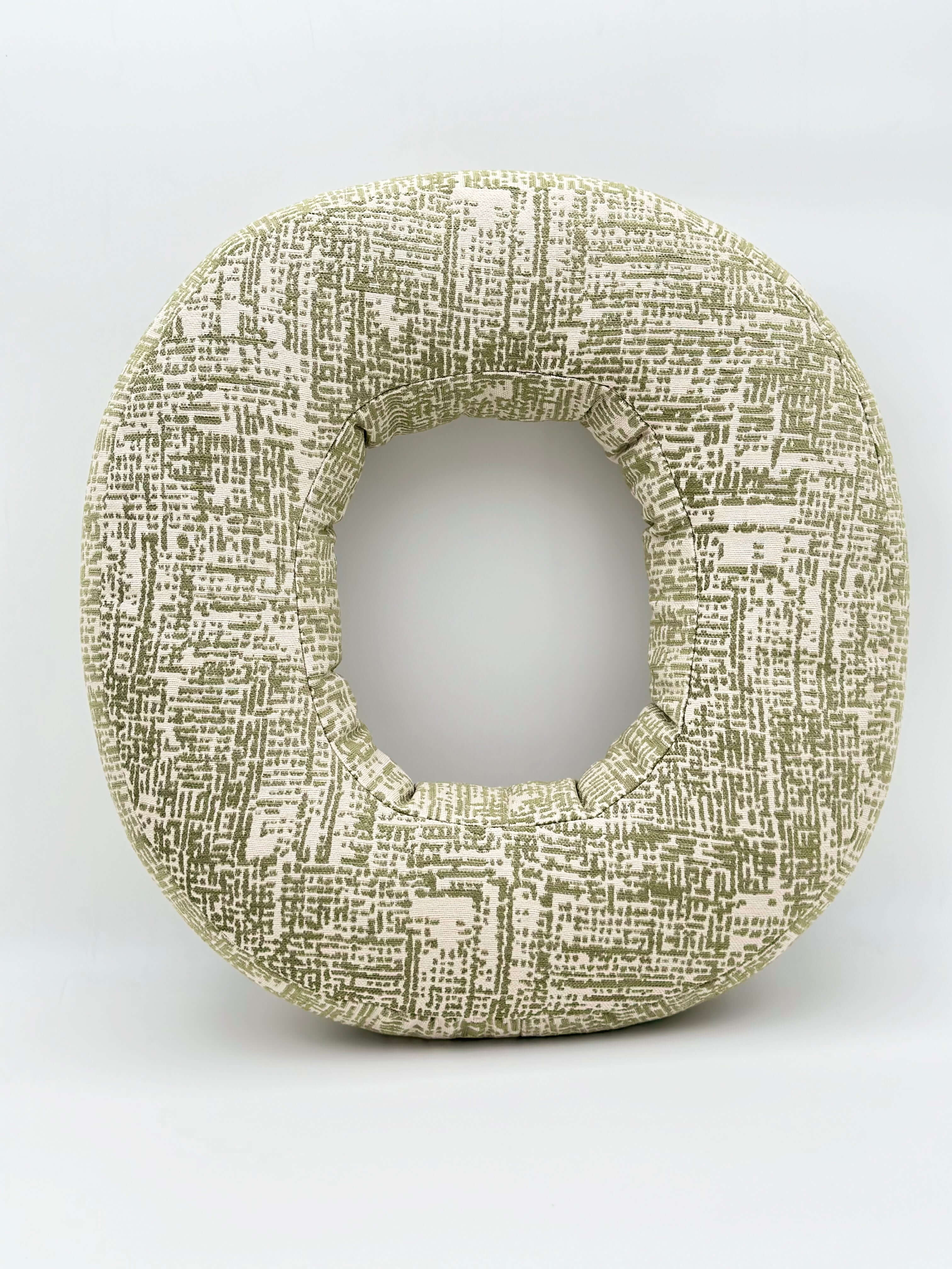 O HARFİ YASTIK YEŞİL KETEN KUMAŞLI KİŞİYE ÖZEL HEDİYE HARF KIRLENT