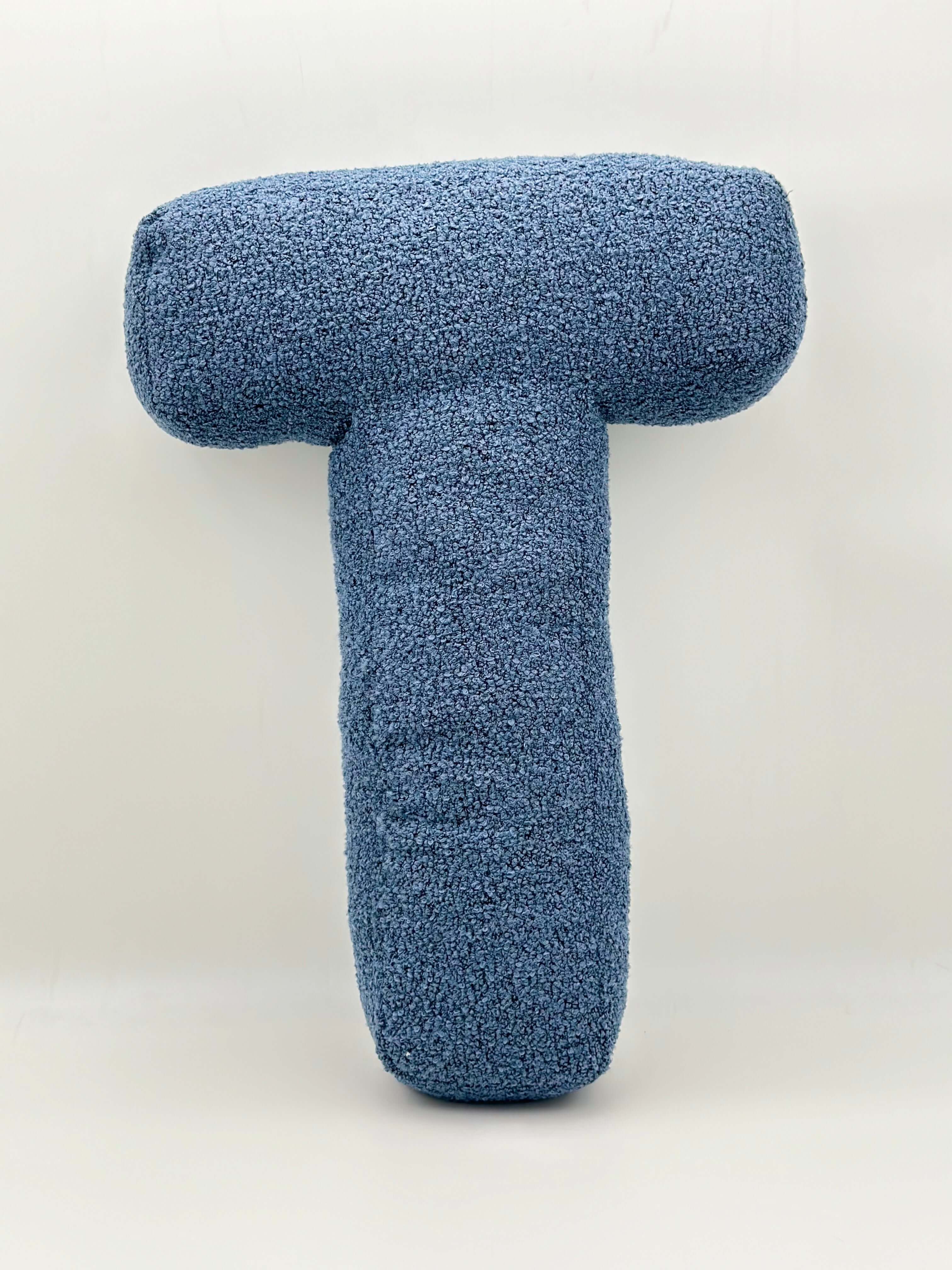 T HARFİ YASTIK MAVİ TEDDY KUMAŞLI KİŞİYE ÖZEL HEDİYE HARF KIRLENT