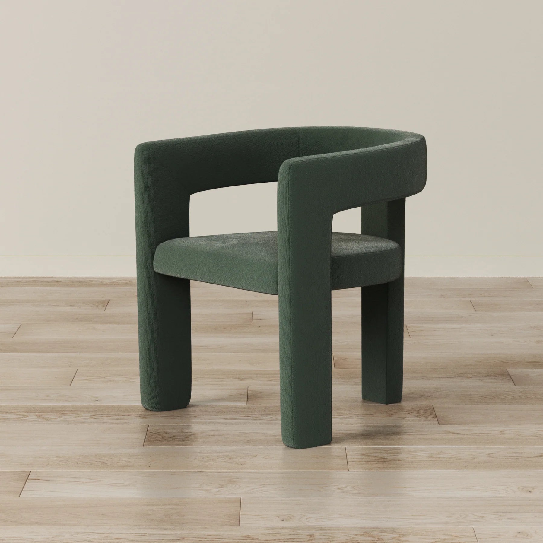 Triah Yeşil Teddy Bukle Sandalye, modern tasarım, 66x60x71 cm ölçüler, 25000 Martindale aşınma direnci.