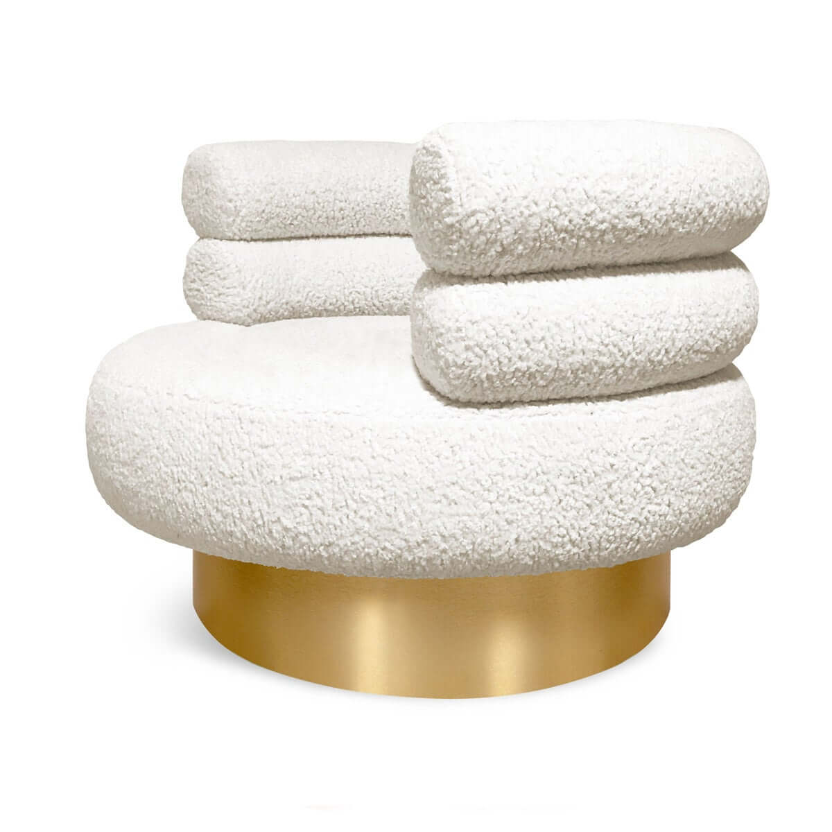 Yuvarlak Kollu Yuvarlak Teddy Kumaşlı Berjer