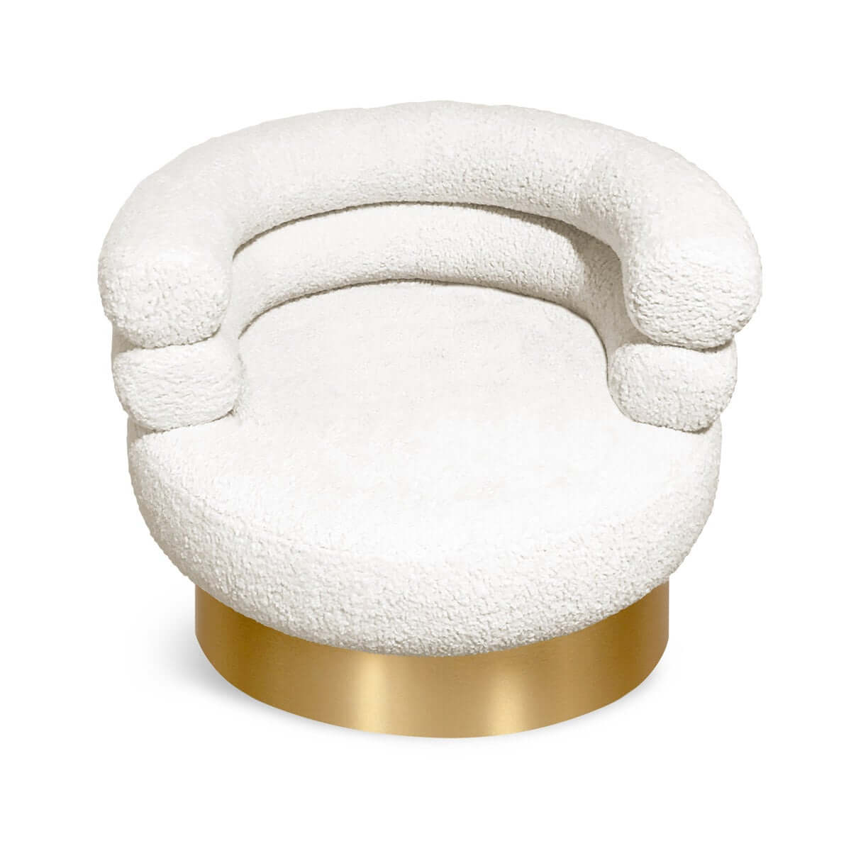 Yuvarlak Kollu Yuvarlak Teddy Kumaşlı Berjer