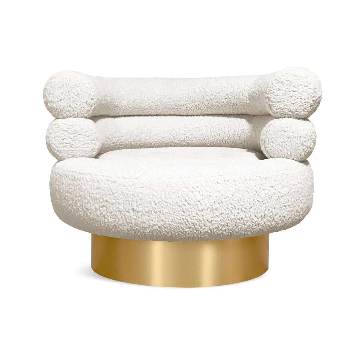 Yuvarlak Kollu Yuvarlak Teddy Kumaşlı Berjer