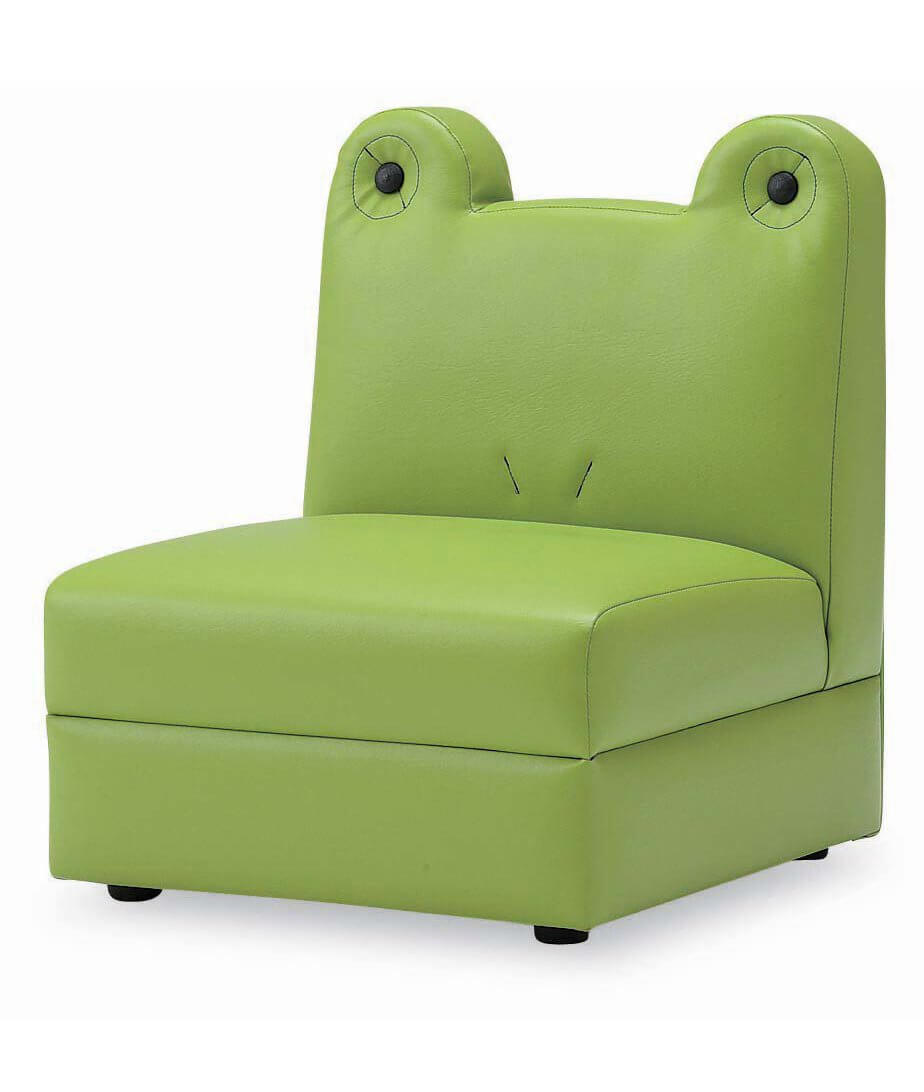 Kurbağa  Modeli Suni Deri Kız Erkek Çocuk Odası  Sırtlı Puf