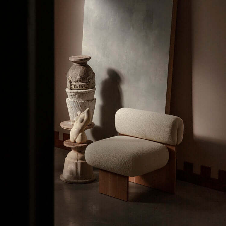 Teddy Bukle Kumaşlı Sırtlı Masif Gövdeli Bohem Berjer