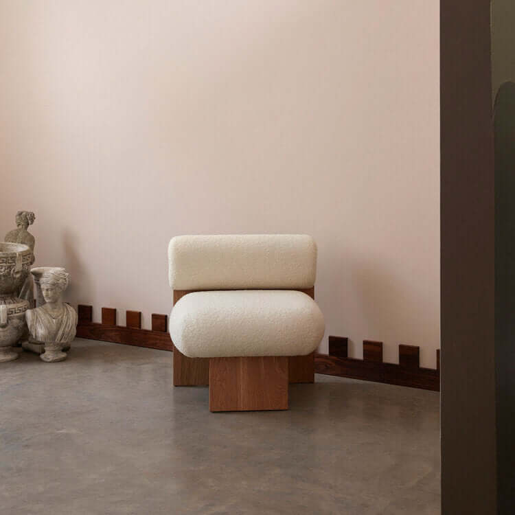 Teddy Bukle Kumaşlı Sırtlı Masif Gövdeli Bohem Berjer