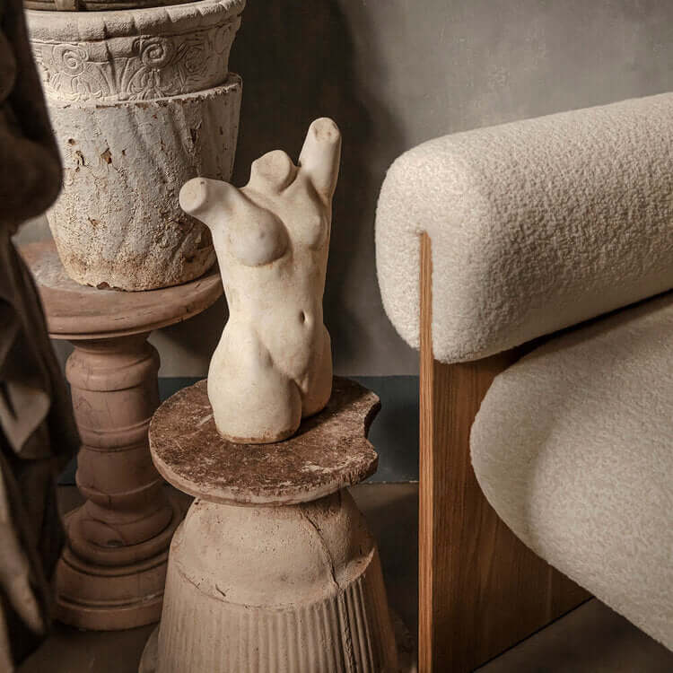 Teddy Bukle Kumaşlı Sırtlı Masif Gövdeli Bohem Berjer