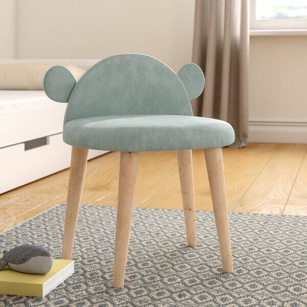 Kulaklı Kız Erkek Çocuk Odası Sırtlı Puf Sandalye