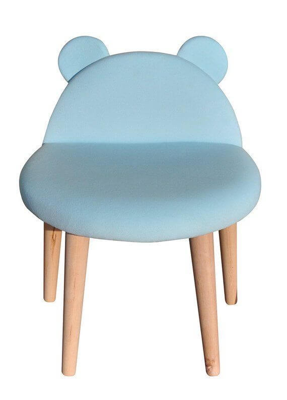 Kulaklı Kız Erkek Çocuk Odası Sırtlı Puf Sandalye