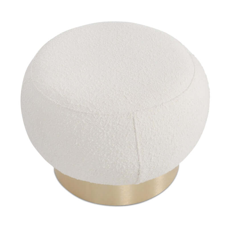 Yuvarlak Formlu Gold Rengi Ayaklı Teddy Bukle Puf