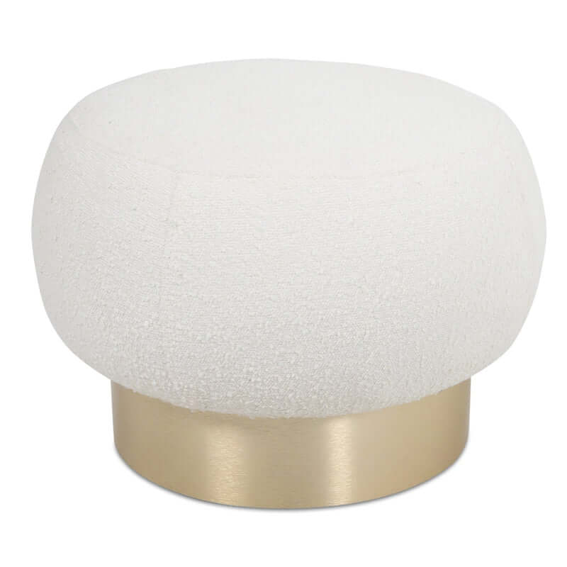 Yuvarlak Formlu Gold Rengi Ayaklı Teddy Bukle Puf