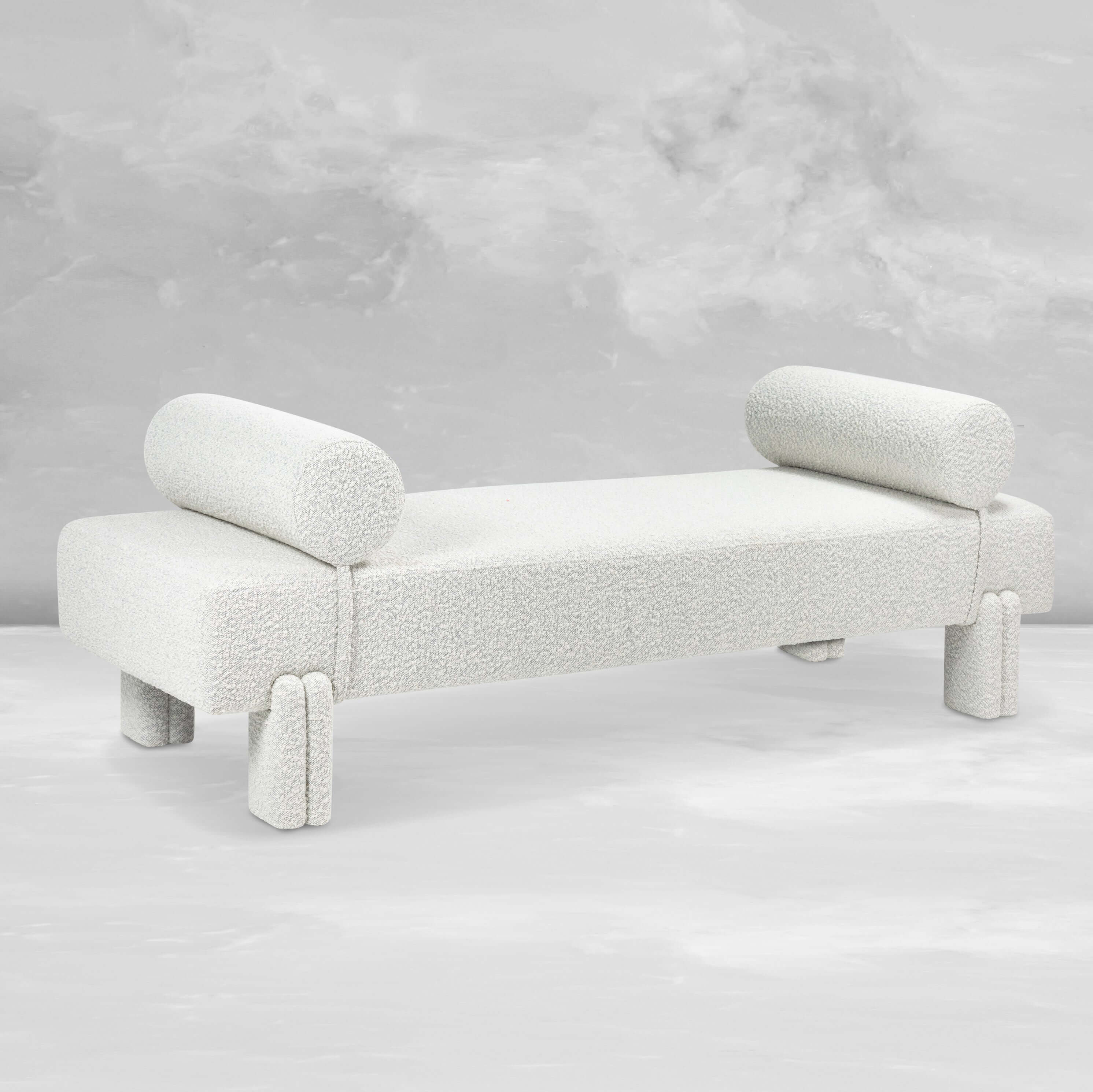 Yuvarlak Balinli Teddy Buklet Kumaşlı Bench