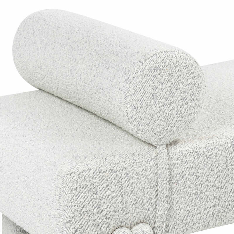 Yuvarlak Balinli Teddy Buklet Kumaşlı Bench