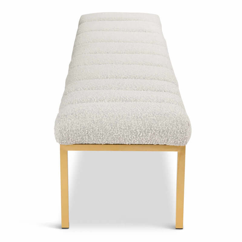 Metal Ayaklı Teddy Buklet Kumaşlı Dilimli Bench