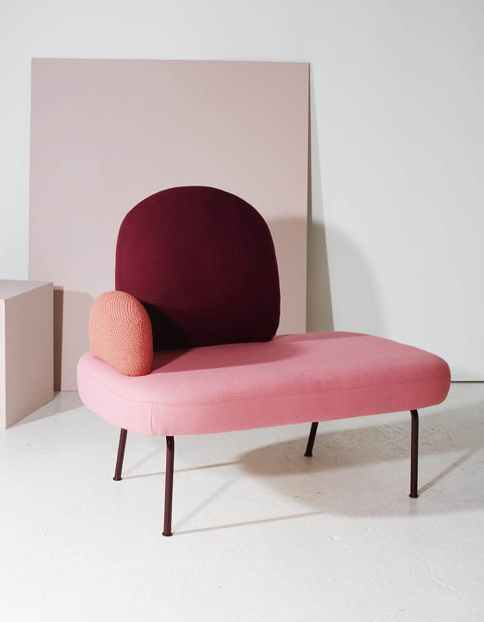 Pudra Rengi Örgü Kol Detaylı Oval Bench life