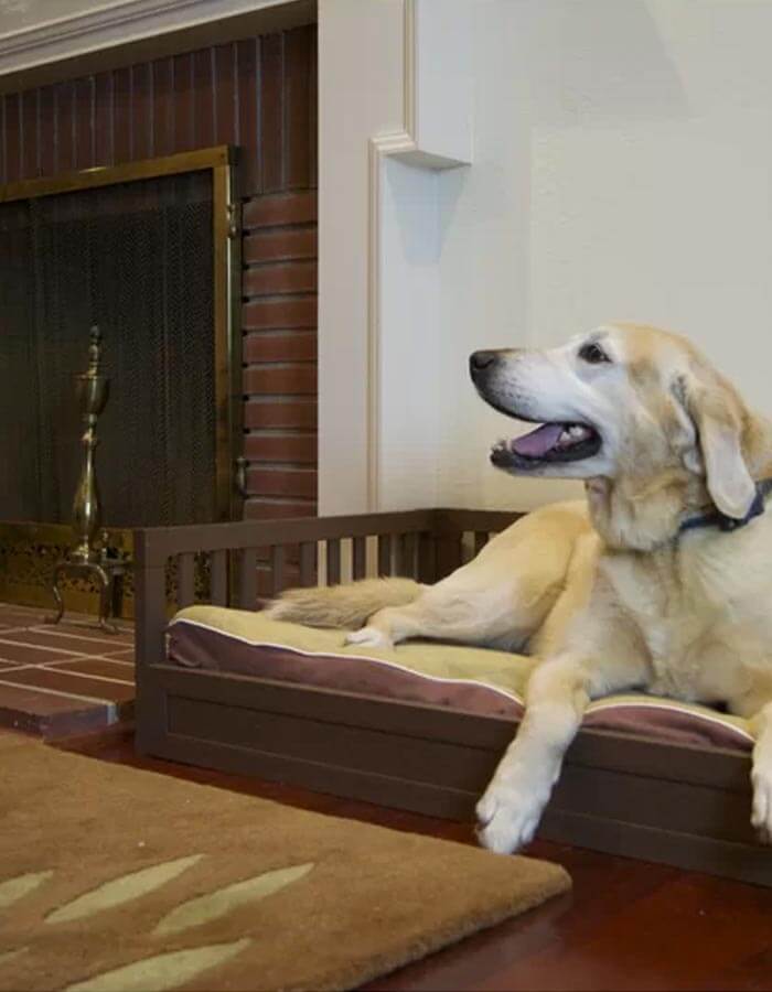 Pufcu Kahverengi Ahşap Kedi ve Köpek Yatağı 68x92x27 Large life