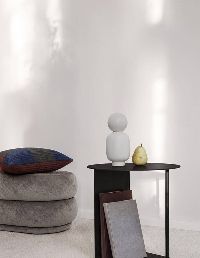 Açık Kahverengi Kadife Kumaşlı Oval Puf