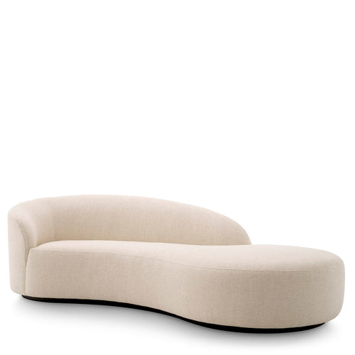 Bernd Krem rengi keten kumaşlı oval fasulye kanepe, modern ve şık oturma alanları için ideal.
