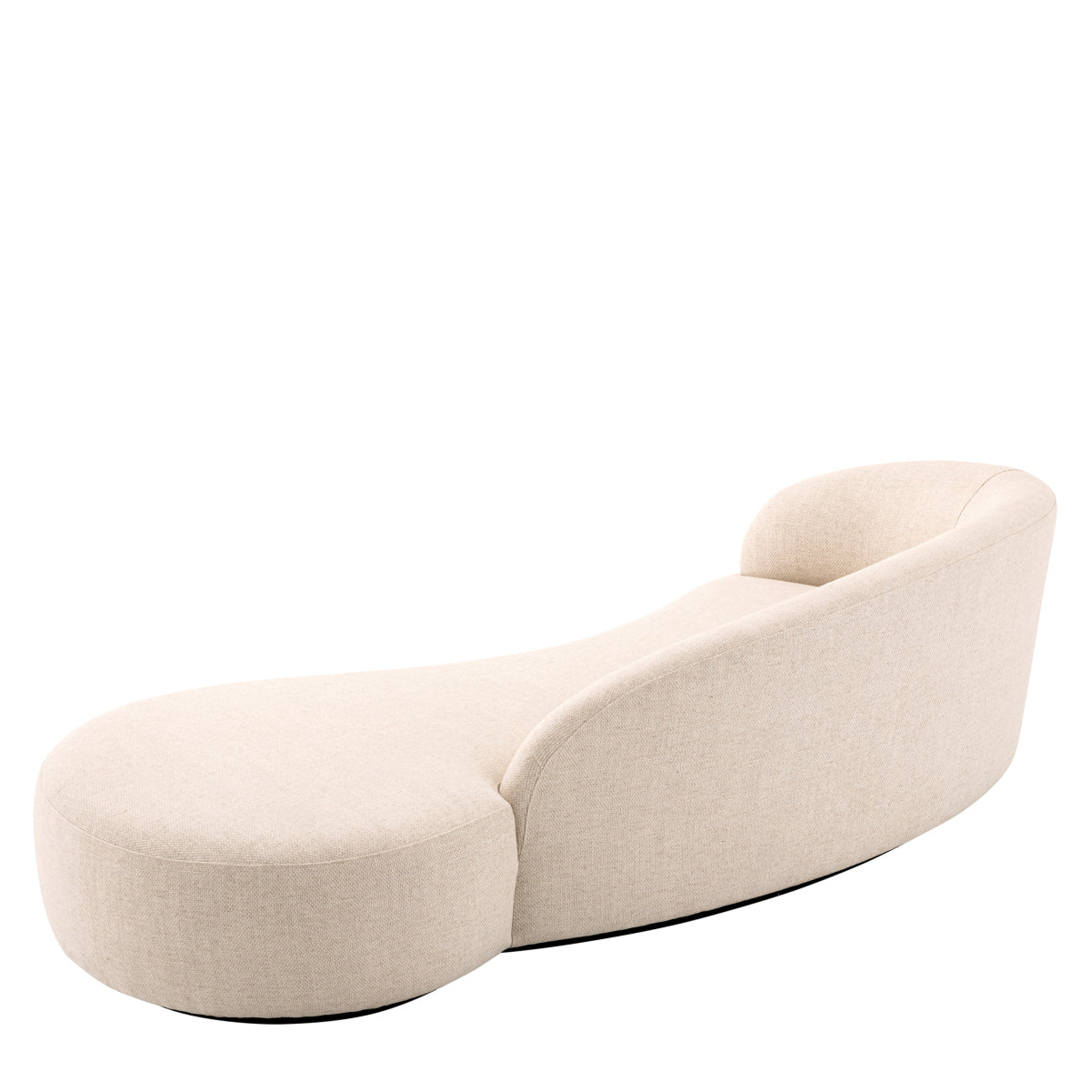 Bernd Krem rengi oval form fasulye kanepe, 248 cm genişlik, modern tasarım, rahat oturum.