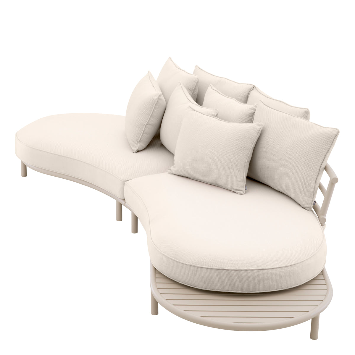 Laguno outdoor garden sofa in beige, featuring soft cushions and modern design, perfect for outdoor relaxation.