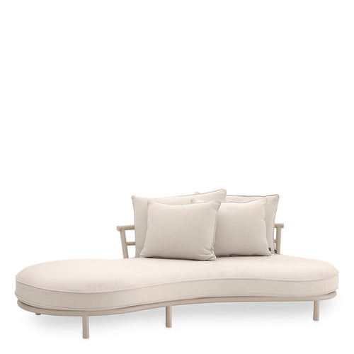 Laguno Sağ Oval Formlu Dış Mekan Koltuk, Vizon Renk, Oturum Yüksekliği 42 cm, Bahçe Kanepe, 220 cm Genişlik