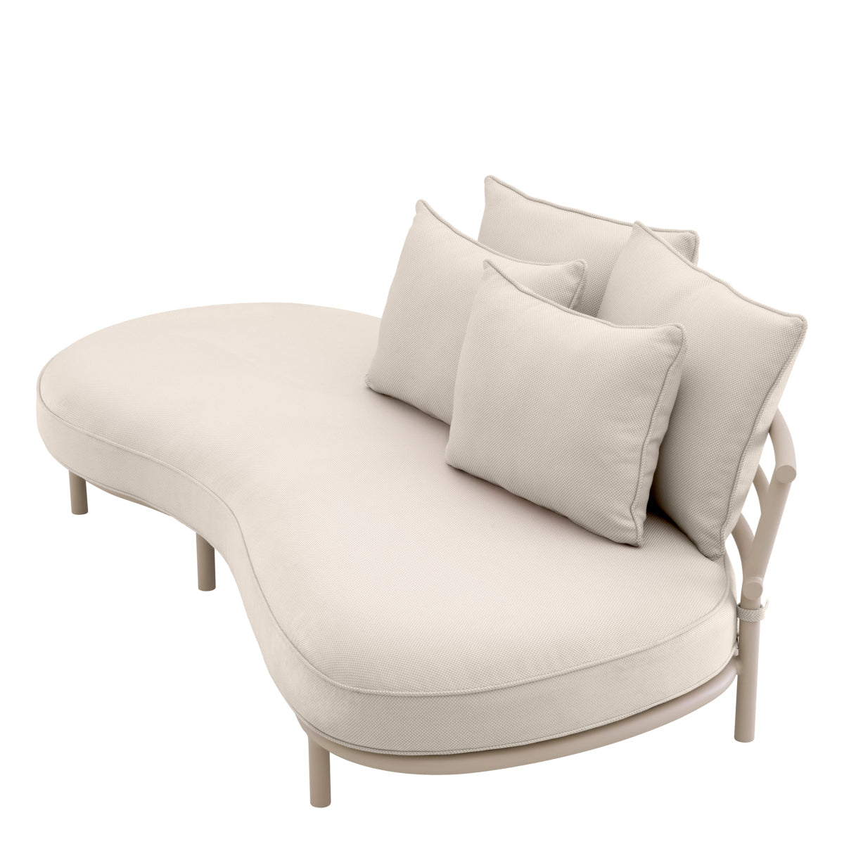 Laguno Sağ Oval Bahçe Koltuk Kanepe, Vizon Renk, 220 cm, Outdoor, 4 yastıklı, konforlu ve şık.
