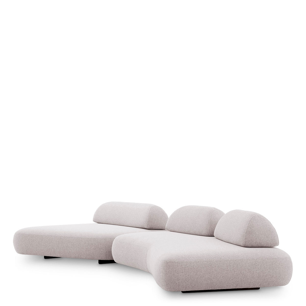 Residenza outdoor oval garden sofa in soft fabric, dimensions: 230cm wide, 185cm deep, 78cm height, 42cm seat height.