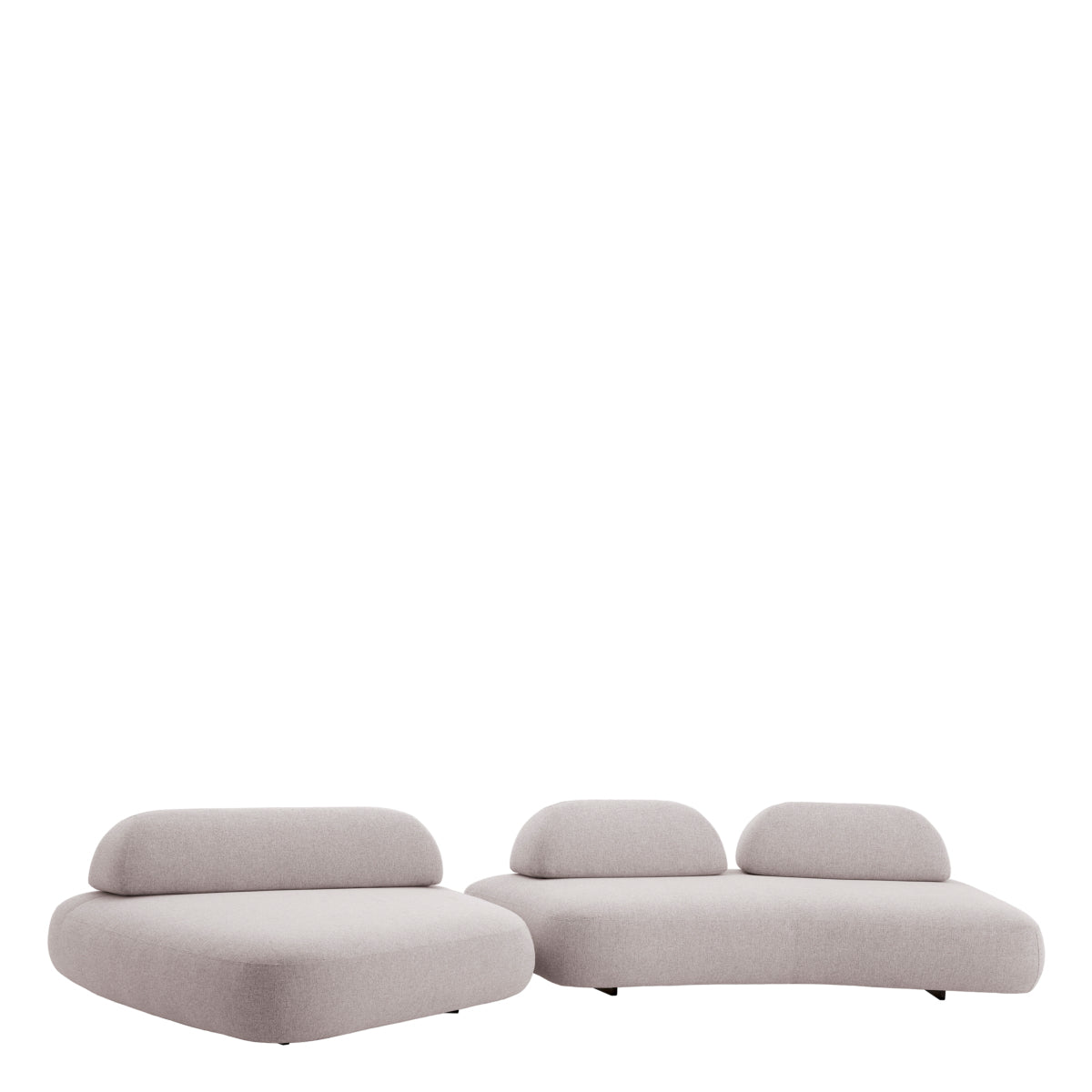 Residenza outdoor oval garden sofa with soft fabric, 230 cm wide, perfect for relaxing in outdoor spaces.