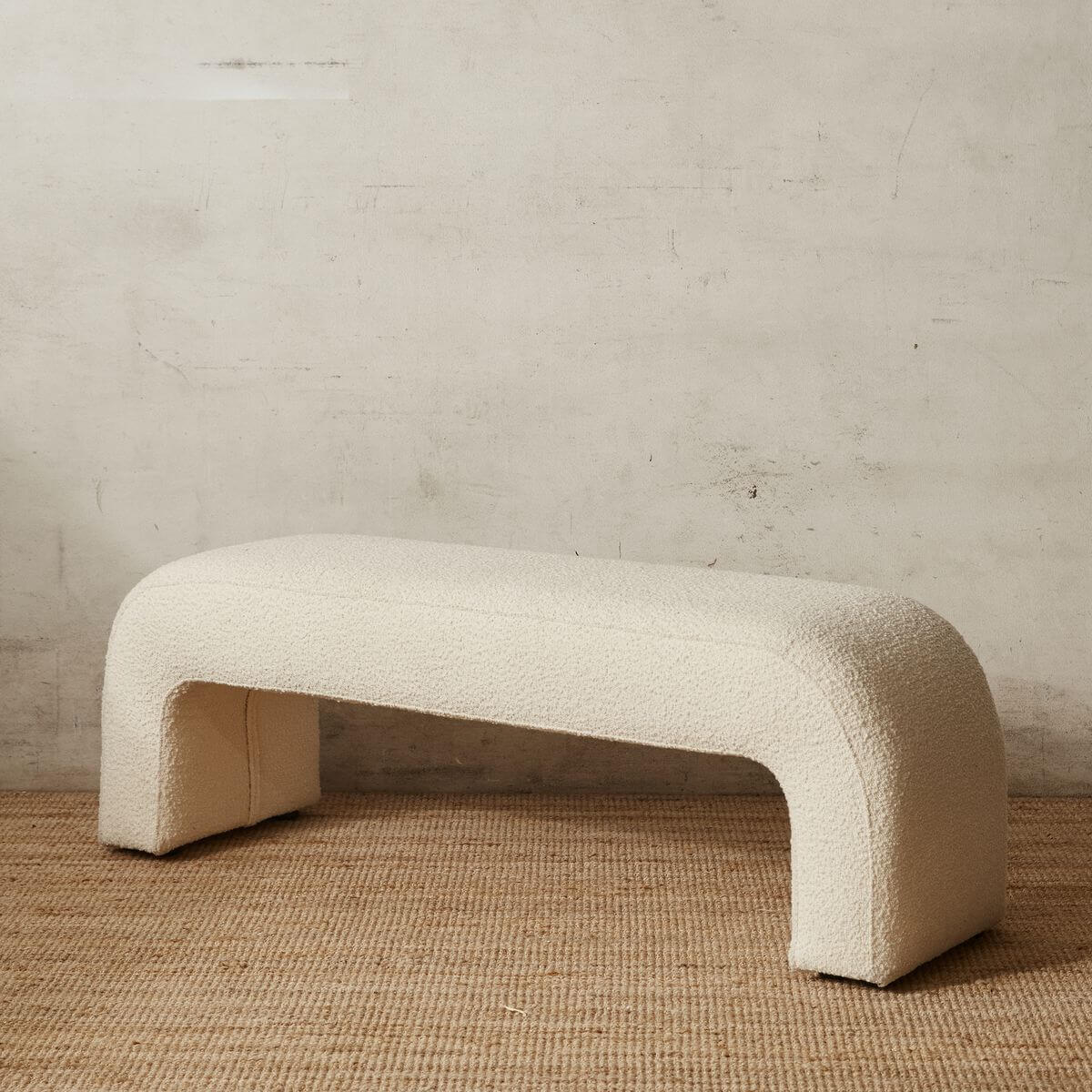 U Formlu Uzun Teddy Bukle Bench Bank