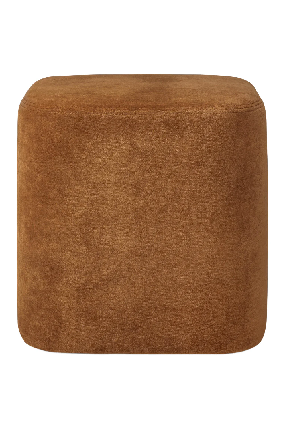 Ethnicraft tarçın rengi süet kumaşlı kare puf, ölçüler: 45x45x45 cm, aşınma direnci 75000 martind.