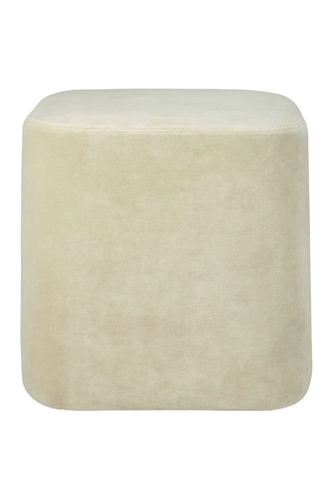 Ethnicraft krem rengi süet kumaşlı kare puf, 45x45 cm, yüksek aşınma direnci, şık ve modern oturma alanları için.