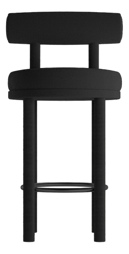 Moca siyah teddy bukle bar sandalyeleri, metal detaylı, modern tasarım, ölçüler: 45x52x102 cm, oturum yüksekliği 65 cm.