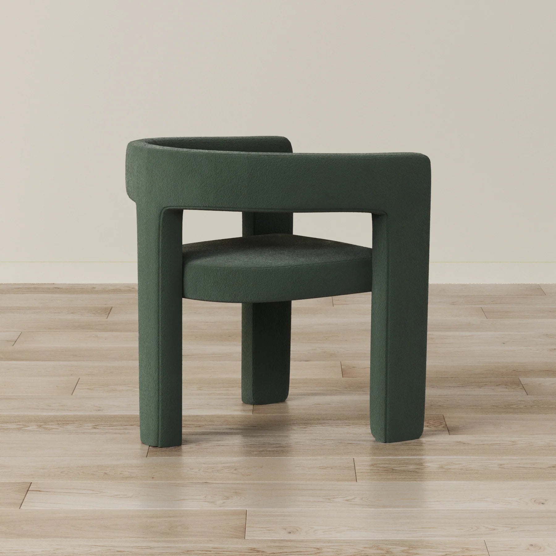 Triah Yeşil Teddy Bukle Sandalye, modern tasarım, konforlu oturum, 66x60x71 cm ölçüler, zarif yeşil kumaş.