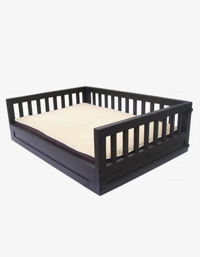 Pufcu Espresso Ahşap Kedi ve Köpek Yatağı 35x50x27 Small