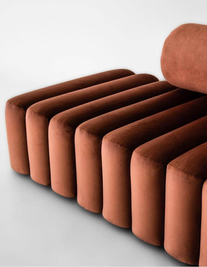 Taba Rengi Dilimli Sırtlı Bench detay