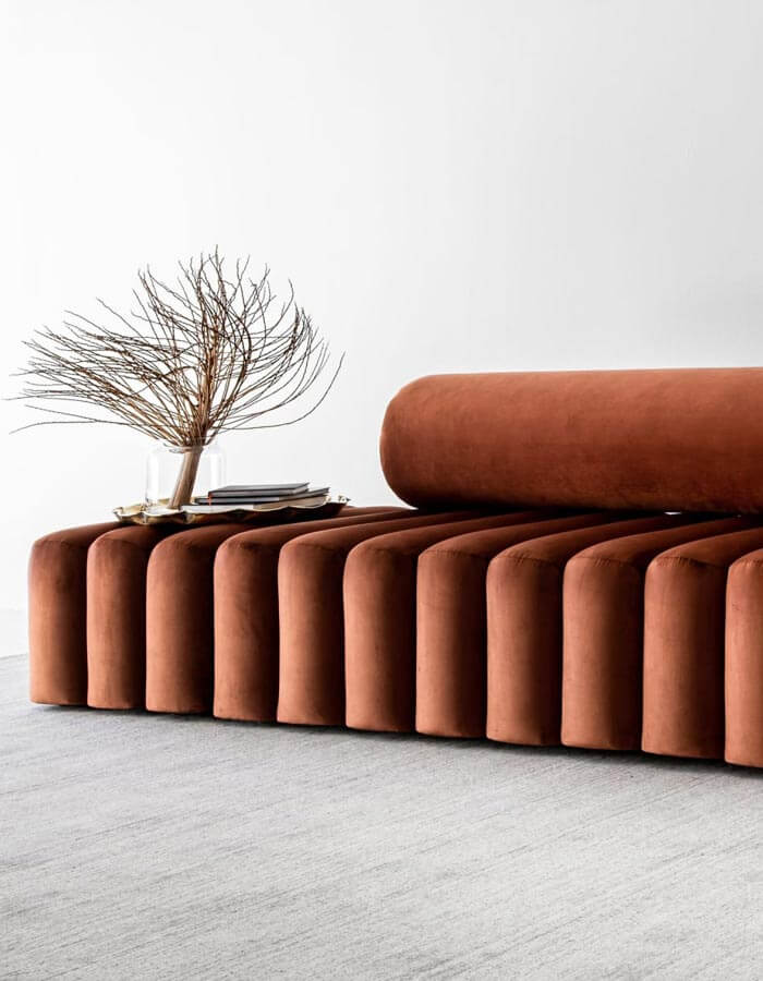 Taba Rengi Dilimli Sırtlı Bench life